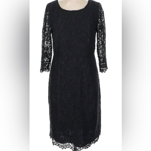 Dresses & Skirts - Talbots Black Lace Midi Dress 12